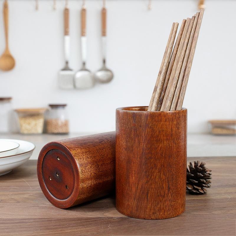Featured image for 'Vintage Wooden Chopsticks with Drain Tube Timeless Craftsmanship & Practical Storage'